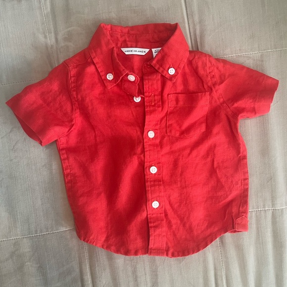 Janie and Jack Shirts & Tops Boys 62m Janie And Jack Red Linen